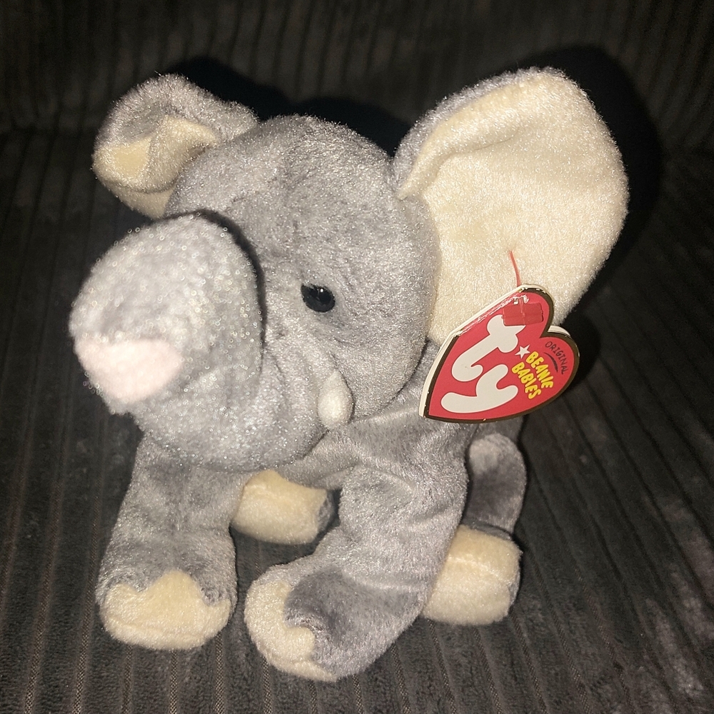 🌷3/$20🌷NWT/Vintage Y2K TY Beanie Baby Elephant "Pounder" - Picture 2 of 4